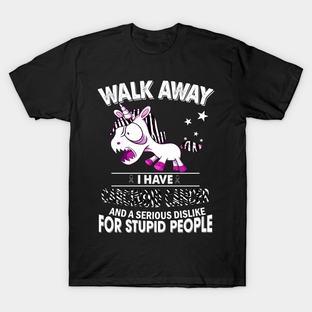 funny carcinoid cancer grumpy unicorn warrior T-Shirt by TeesCircle